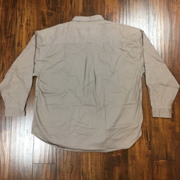 CONSENSUS Men’s Long-Sleeved Khaki Button Down Shirt Size XXL EUC Big & Tall - Picture 7 of 9